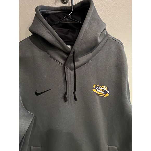 LSU Tigers Mens Large Gray Tech Fleece Hoodie Pullover - Picture 4 of 8
